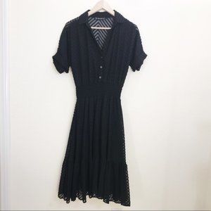 Zara Swish Dot Dress With Elastic Waistband